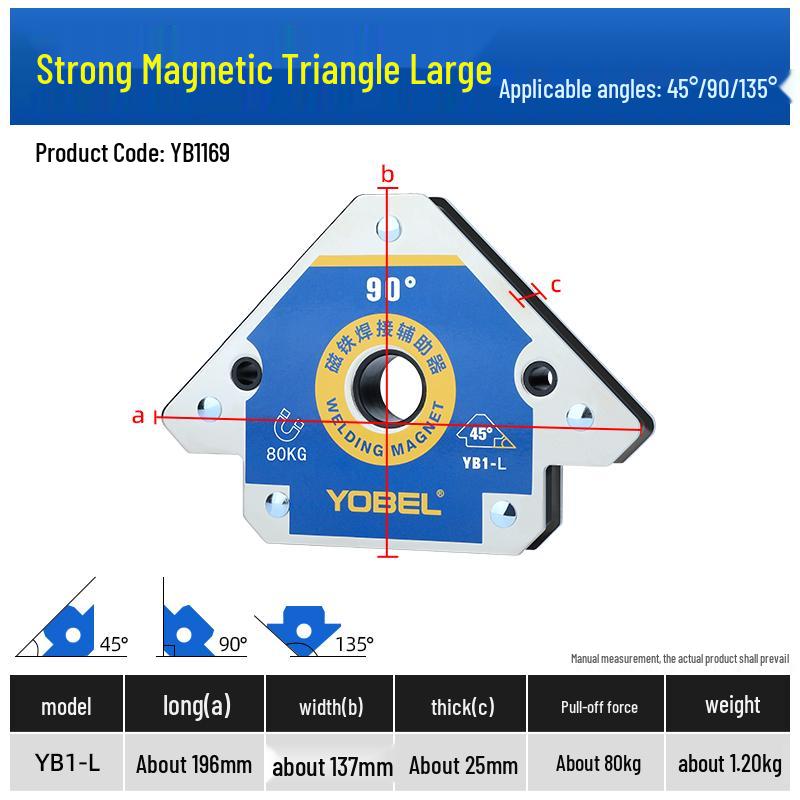 Right Angle Welding Magnet Holder - 90° Strong Magnetic Triangle Positioner