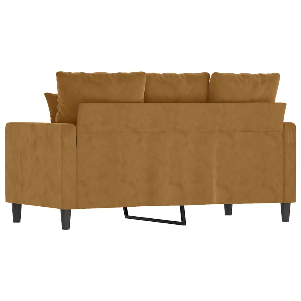 2 Seater Sofa Brown 120 cm Velvet