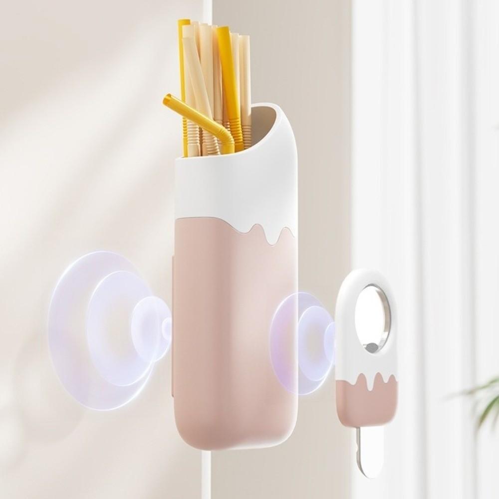 Wall-mounted Refrigerator Side Storage Boxes Magnetic Straw Storage Container