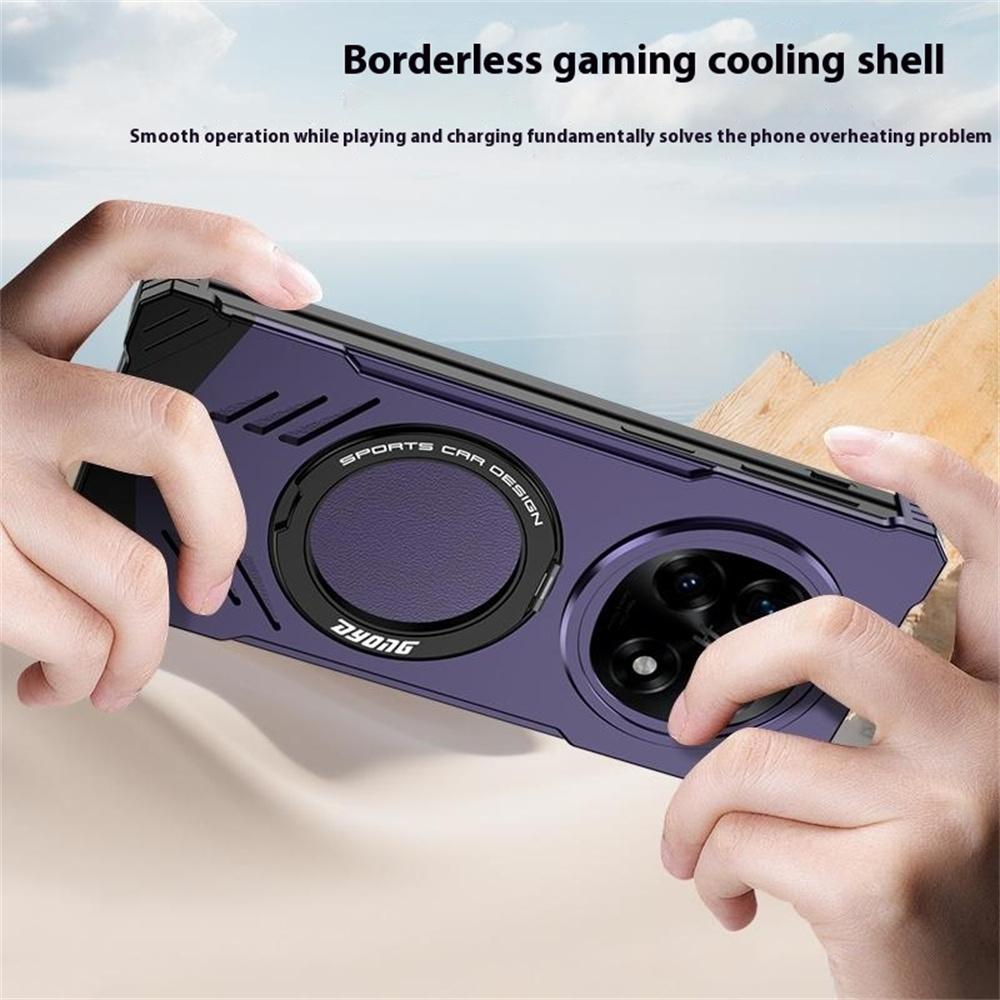 DYONG Για Oppo Find N5 5G Μεταλλική Θήκη Χωρίς Πλαίσιο Κοίλη Απαγωγή Θερμότητας Κάλυμμα Τηλεφώνου με Στήριγμα