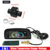 Digital Water Temperature Gauge+Voltage with Radiator Temp Joint Pipe Sensor Hose Adapter 2 IN 1 Car Meter Buzzing Flash Alarm