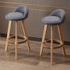 Nordic Minimalist Solid Wood Bar Stool with Backrest for Home or Cafe Use