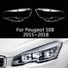 Couvercle de phare pour Peugeot 508 2015~2018 Couvercle de phare de voiture Lentille Verre Coque de phare Abat-jour Phare