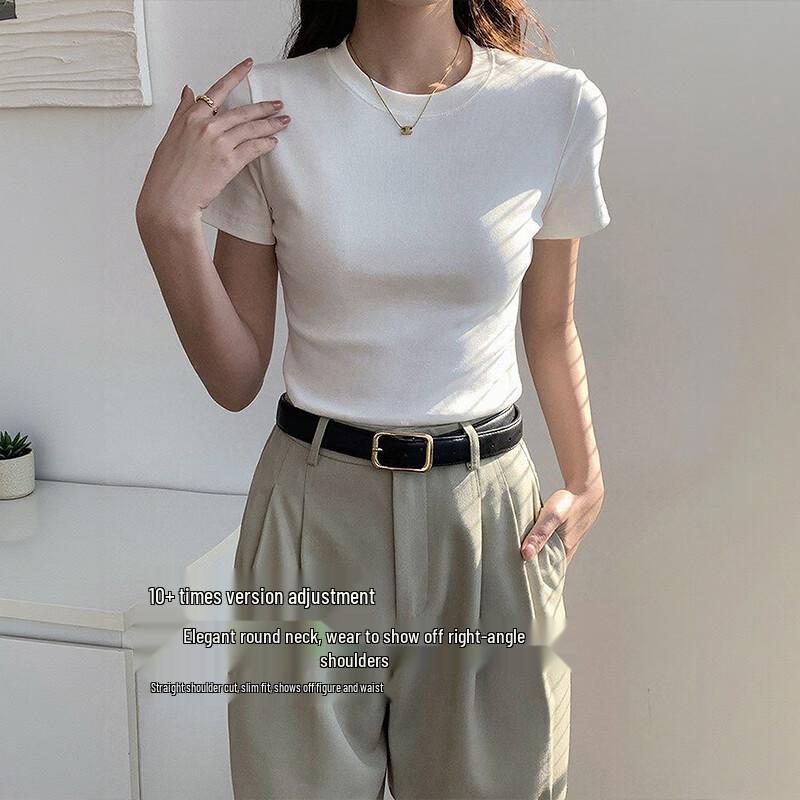 MJ STYLE Women's Crew Neck Slim Fit T-Shirt