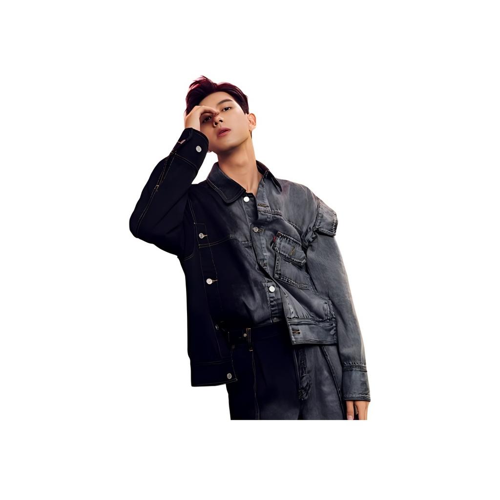 Levis X Pioneer Series Casual Comfortable Denim Jacket Unisex Jacket Black Gray A1050-0000