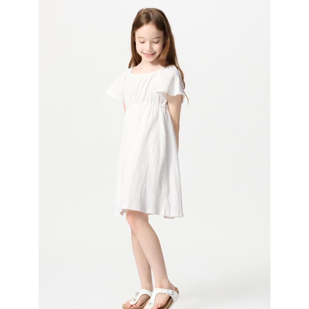 Uniqlo Japan Girls Flare Sleeve Dress Short Sleeve