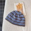 56-58cm Size Stripe Knitted Beanie Hat Polyester Soft Cold Proof Hat Warm Winter Beanie  For Women