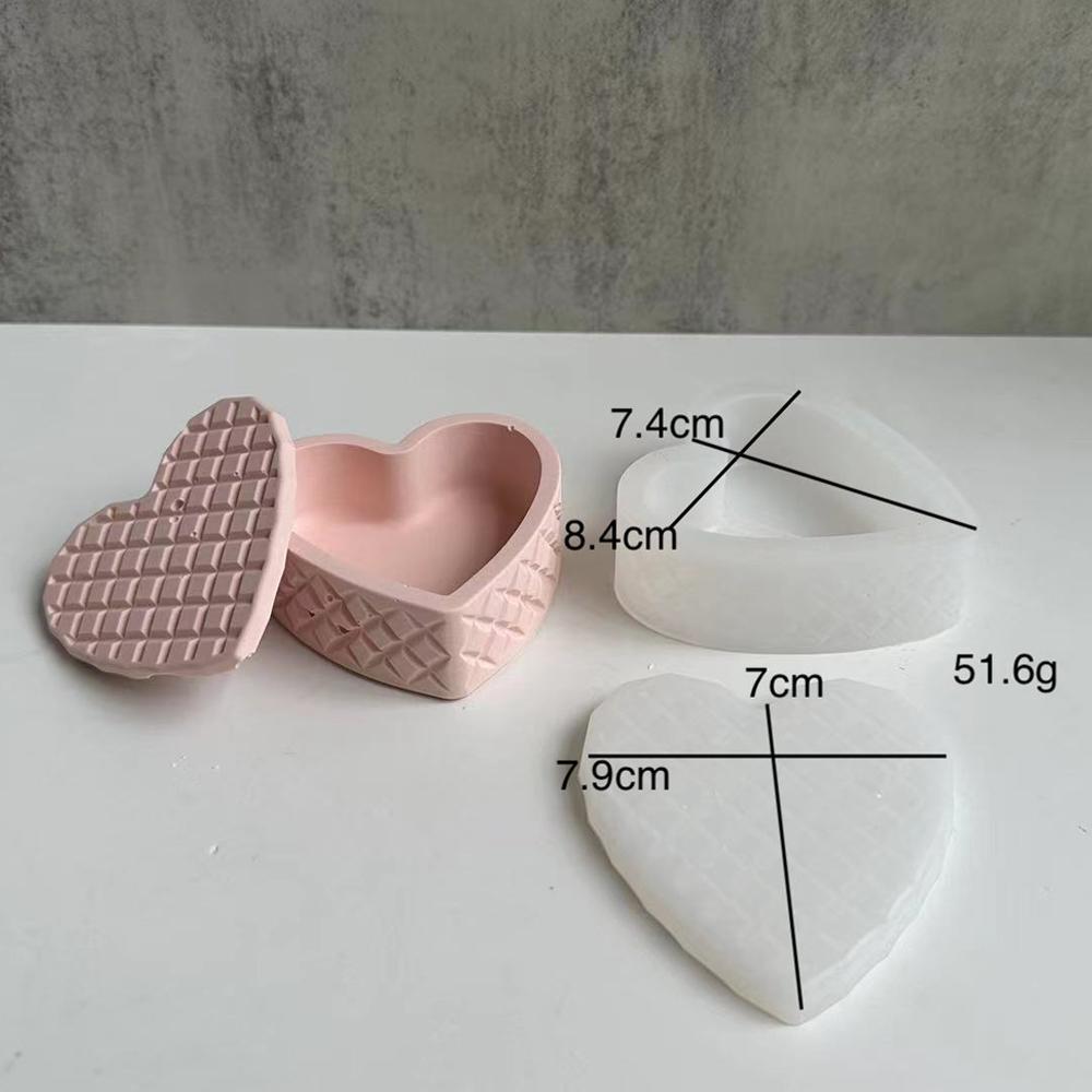 Herzförmige Aufbewahrungsbox, Gipsform, Aufbewahrungsbox, Silikonform für Topf, Gips, Kerzenbox, Harzform, Geschenk, Kerzenglasherstellung