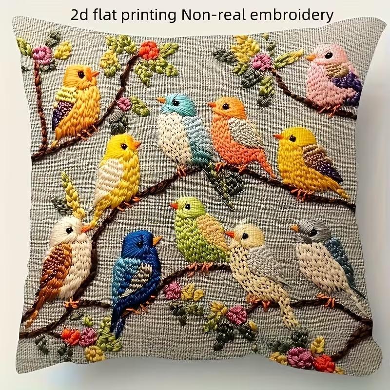 Cute Animals Print Pillowcase: 2D Flat Printing, Non-real Embroidery, Night Sofa  Night Sofa Cushion