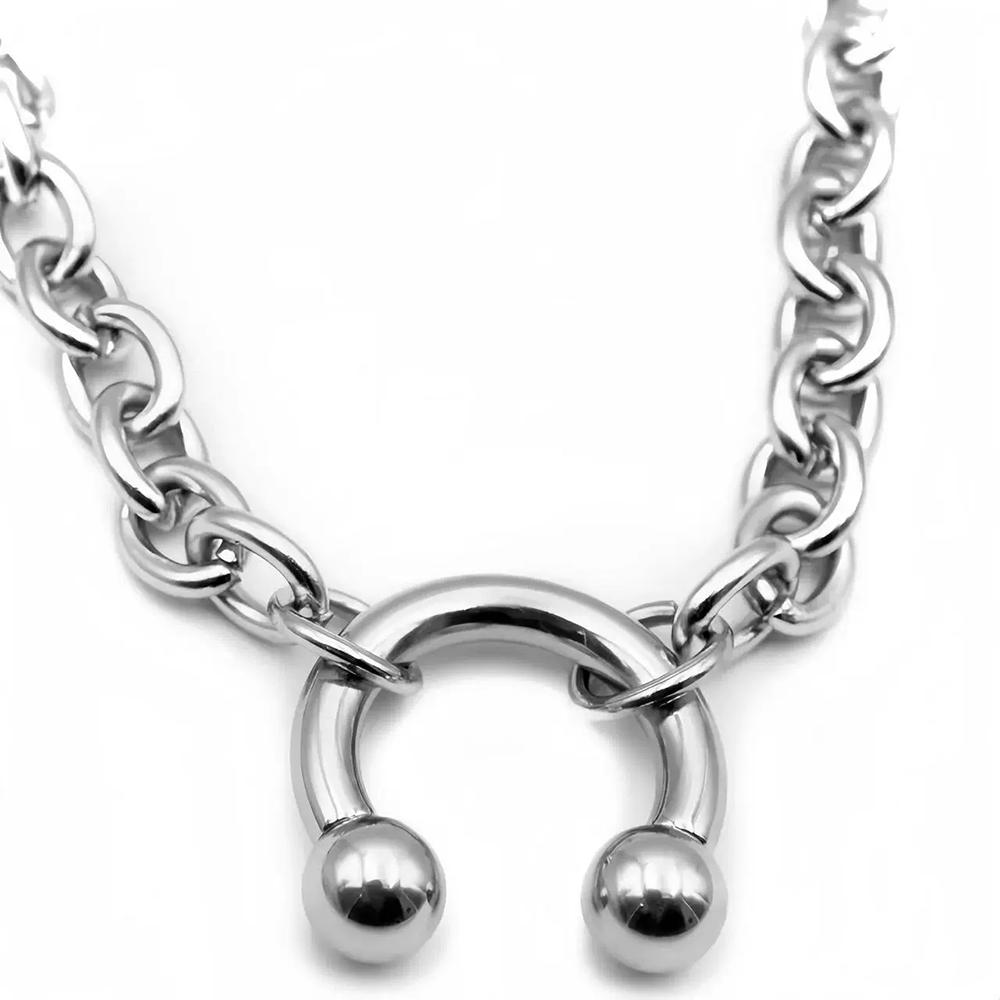Fashionable Nose Clip Pendant Stainless Steel Necklace Nightclub Sexy Geometric Nose Clip Collarbone Necklace For Women