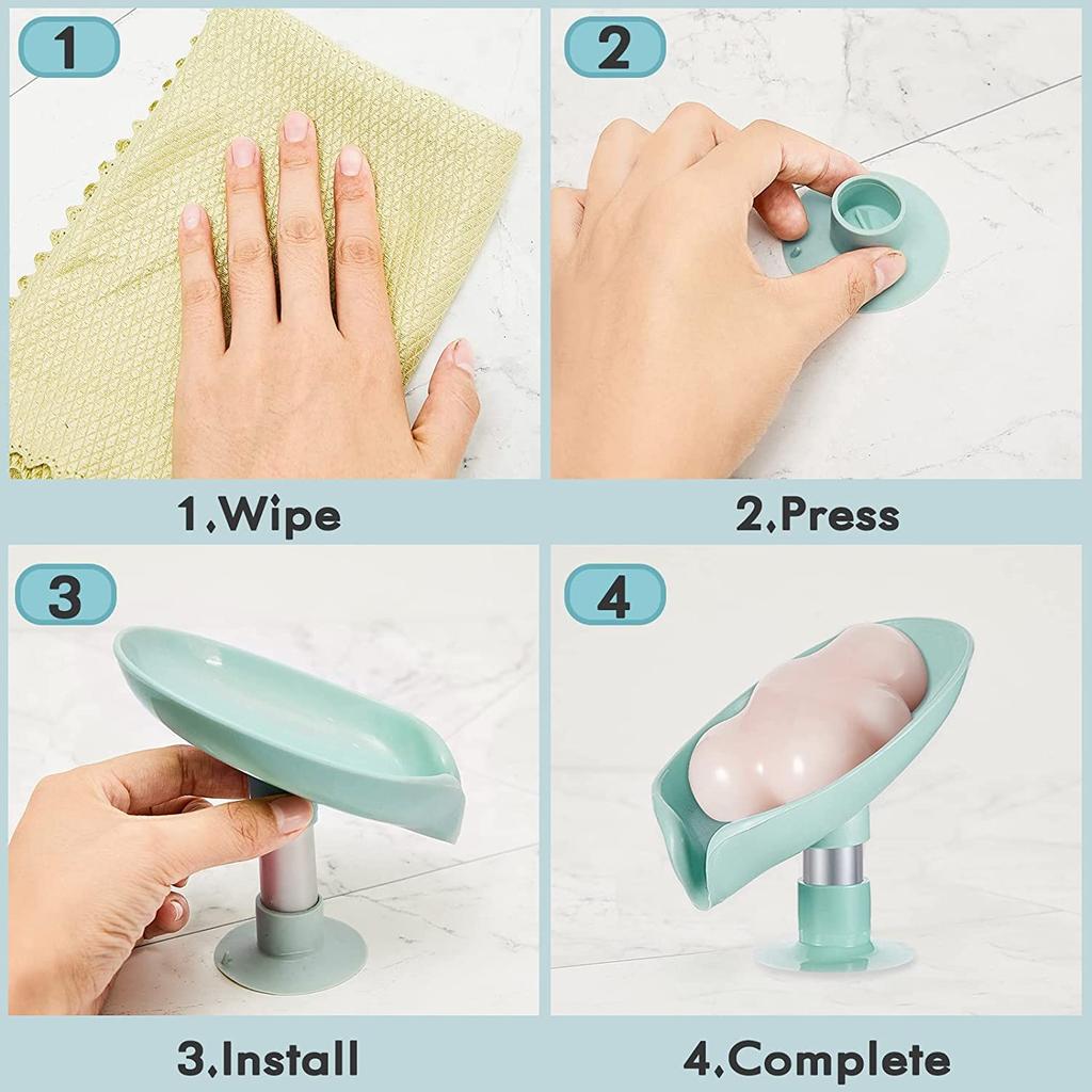 Innovation Soap Dish Holder, Easy Clean Bar Soap Holder, with Suction Cup Soap Dish Suitable for Shower, Bathroom, Kitchen Sink (Size:-13cmX10cmX3.5)