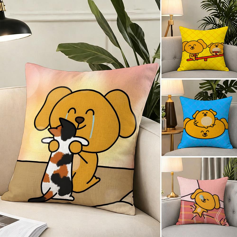B-Big Silly Dog Cushion Cover Fabric Soft Furnishing,Pillowcase, Cushion Cover, Sofa Pillow, Home Decoration
