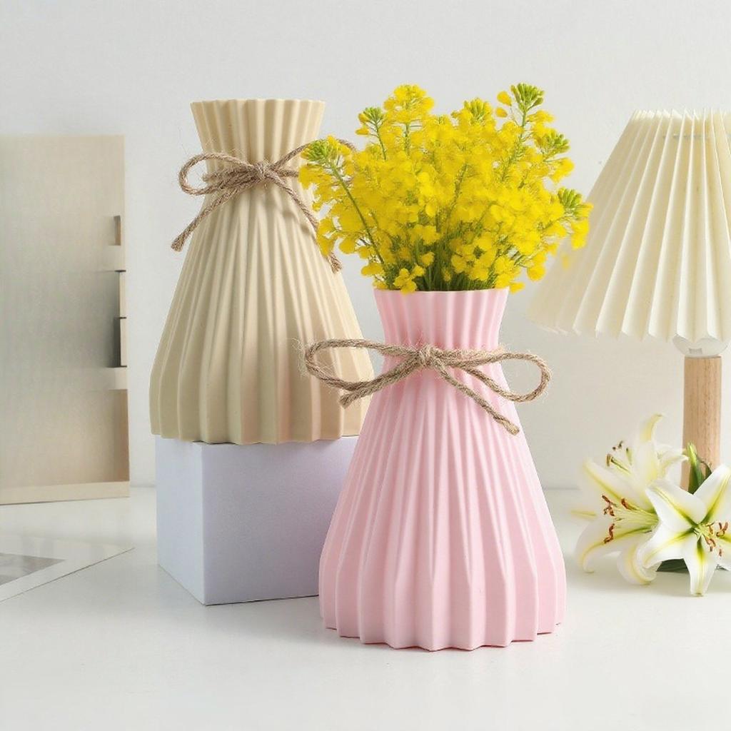 Moderne Plastik-Blumenvase Wasserwellen-Blumentopf 1/2 Stück Körbe Ästhetische Raumdekoration Wohnzimmerdekorationen Ornamente Jarron