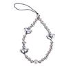 1Pc Silver Color Heart Phone Charms Plastic Love Beaded Rope For Phone Women Men Short Cell Phone Lanyard Keychains