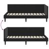 Corner Bed Frame with Headboard Black 80 cm x 200 cm Velvet