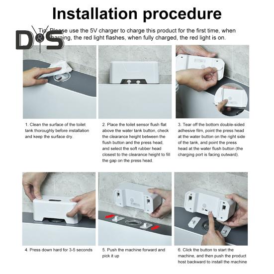 Toilettensensor-Spülset, freihändiger 0,25-Sek.-Induktionsspülschalter, intelligenter Toilettenspüler mit IPX5-Wasserschutzklasse