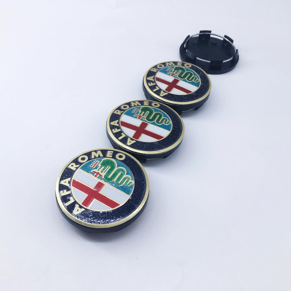 Hub Caps 4pcs/Set 50MM For Alfa Romeo Giulietta GTAM Mito Brera Giulia F1 Car Wheel Hub Logo Modification Hub Cover Decoration S CVR1