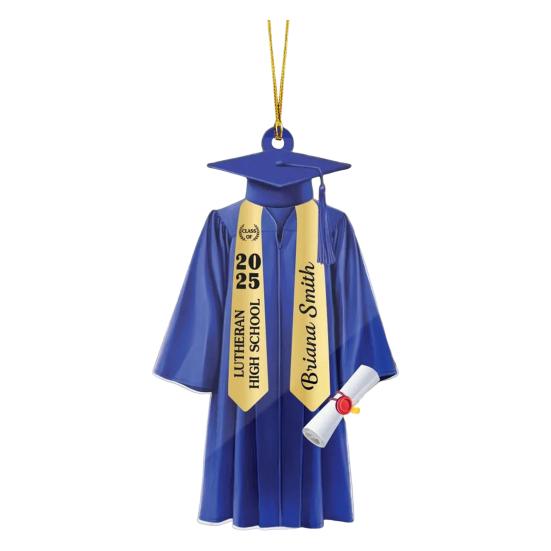 Graduation Ornament 2D Acrylic Gown And Stole Hanging Decoration Class of 2025 Souvenir Gift for High School College University Graduate