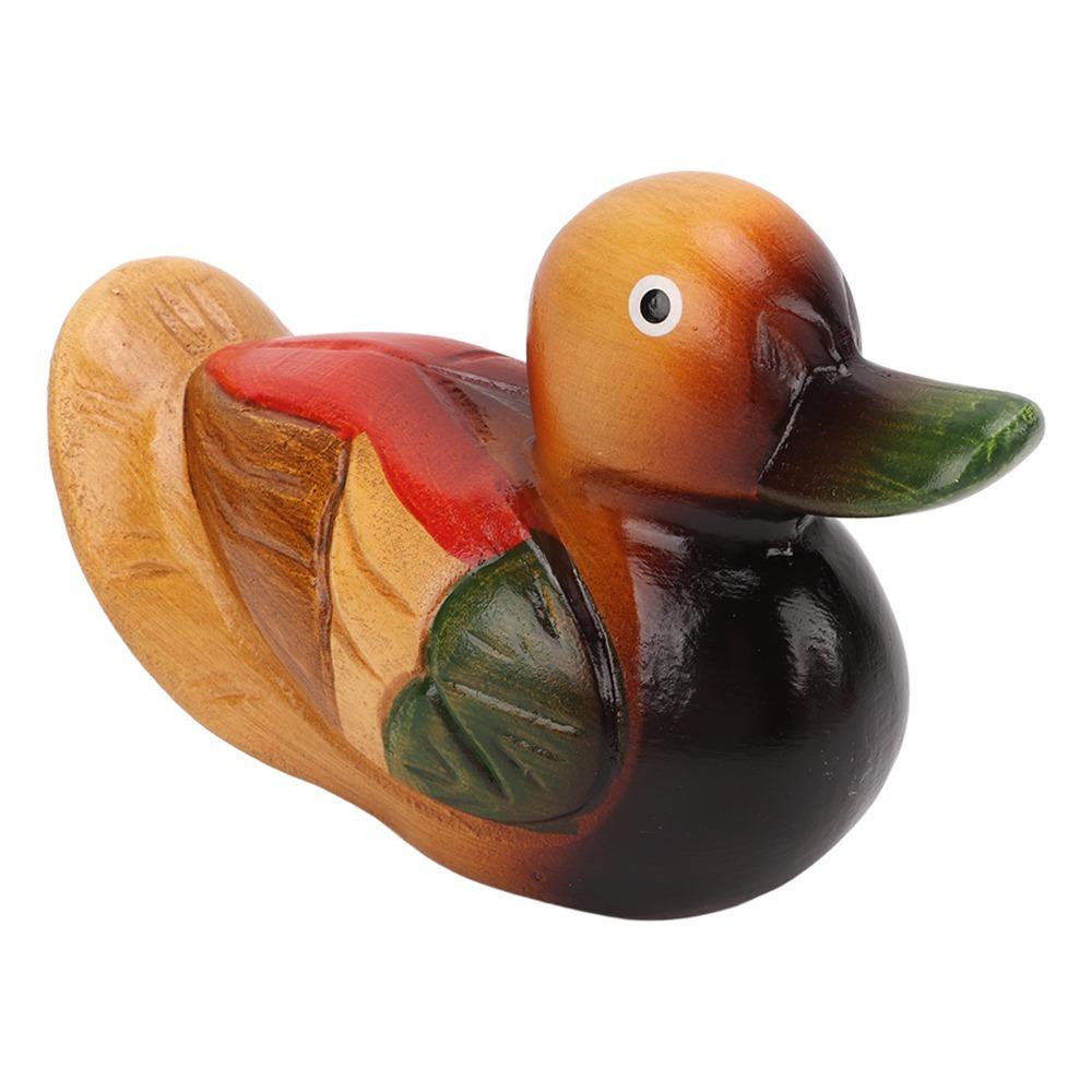2pcs Hand Carved Mandarin Duck Statues Safe Paint Hand Painted Duck Figurine Home Decor