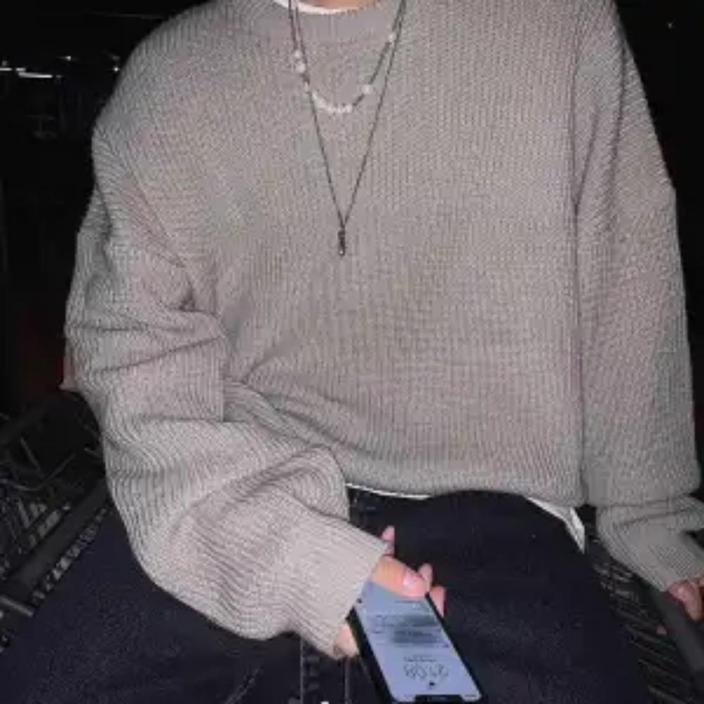 Autumn Winter New Fashion Round Neck Long Sleeve Solid Sweaters Men's Clothing Casual All-match Warm Simplicity Knitting Tops