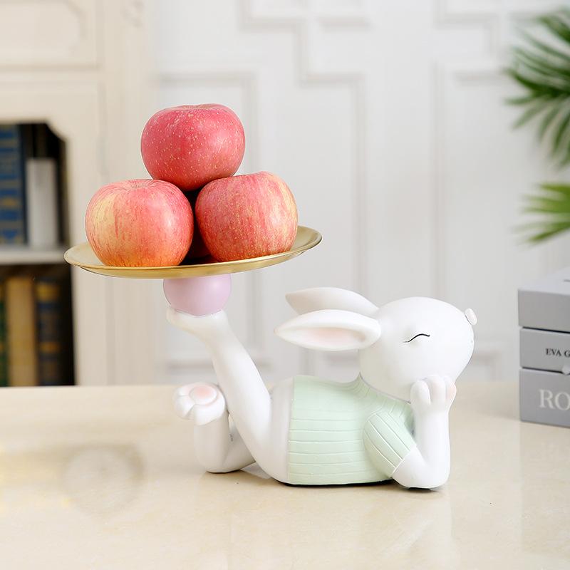 

Забавная тарелка для конфет в виде кролика, декоративный металлический органайзер для украшений в виде кролика, поднос, предмет домашнего обихода, украшение, поделка из смолы, декор, подарок на день рождения зелёный