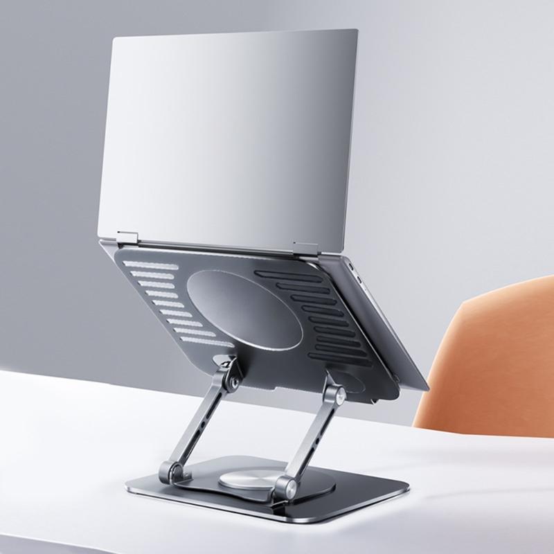Foldable Computer Stand with Ventilation Holes Heat Dissipation Adjustable Rotations Height for 15.6inch Laptops