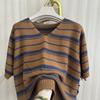 Counter Summer New Women's Striped T-shirt Loose and Flesh-covering Slimming Sweater