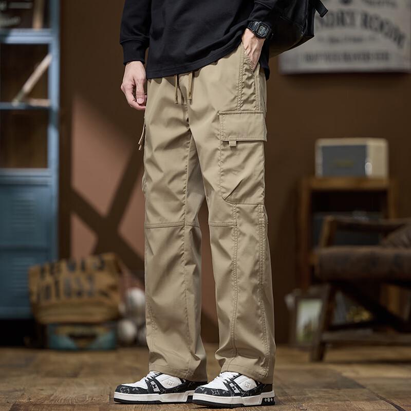 PLAYBOY Men's Autumn/Winter Straight-Leg Casual Cargo Pants