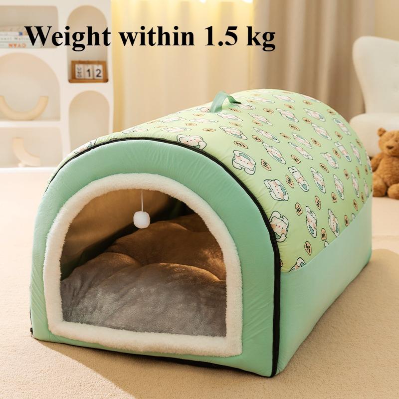 Welpen Zwinger Warme Winter Hundehütte Matte Nest Tiefschlaf Zelt Kleines Katzenhaus Zubehör Abnehmbar Waschbar Katzenbett Rutschfest Hand