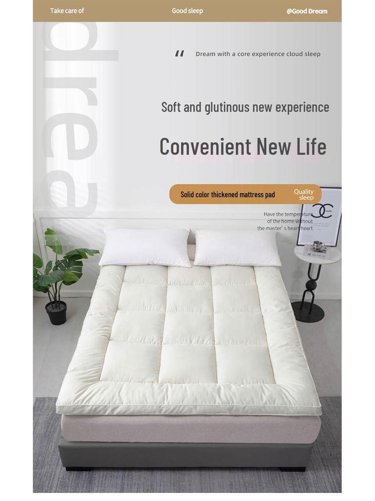 Solid Color Soft Cotton Quilt Mattress Sheet for Full Bed - Skin-Friendly and Ideal for Dorms