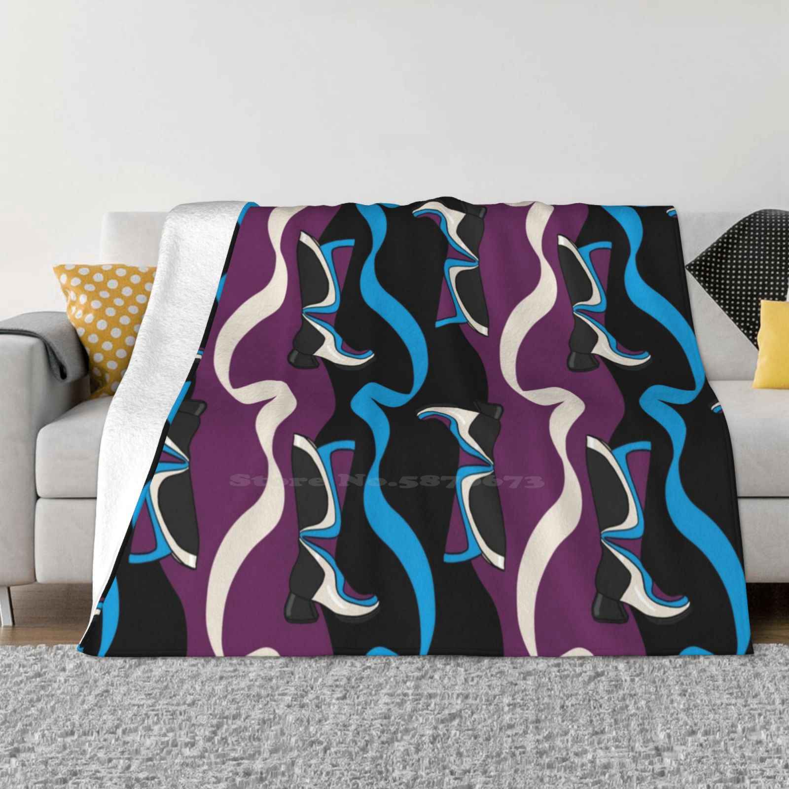 

Fluevog Warhol Boot Purple / Blue Fashion Soft Warm Flannel Blanket Fluevog Boot Shoe 30x40in