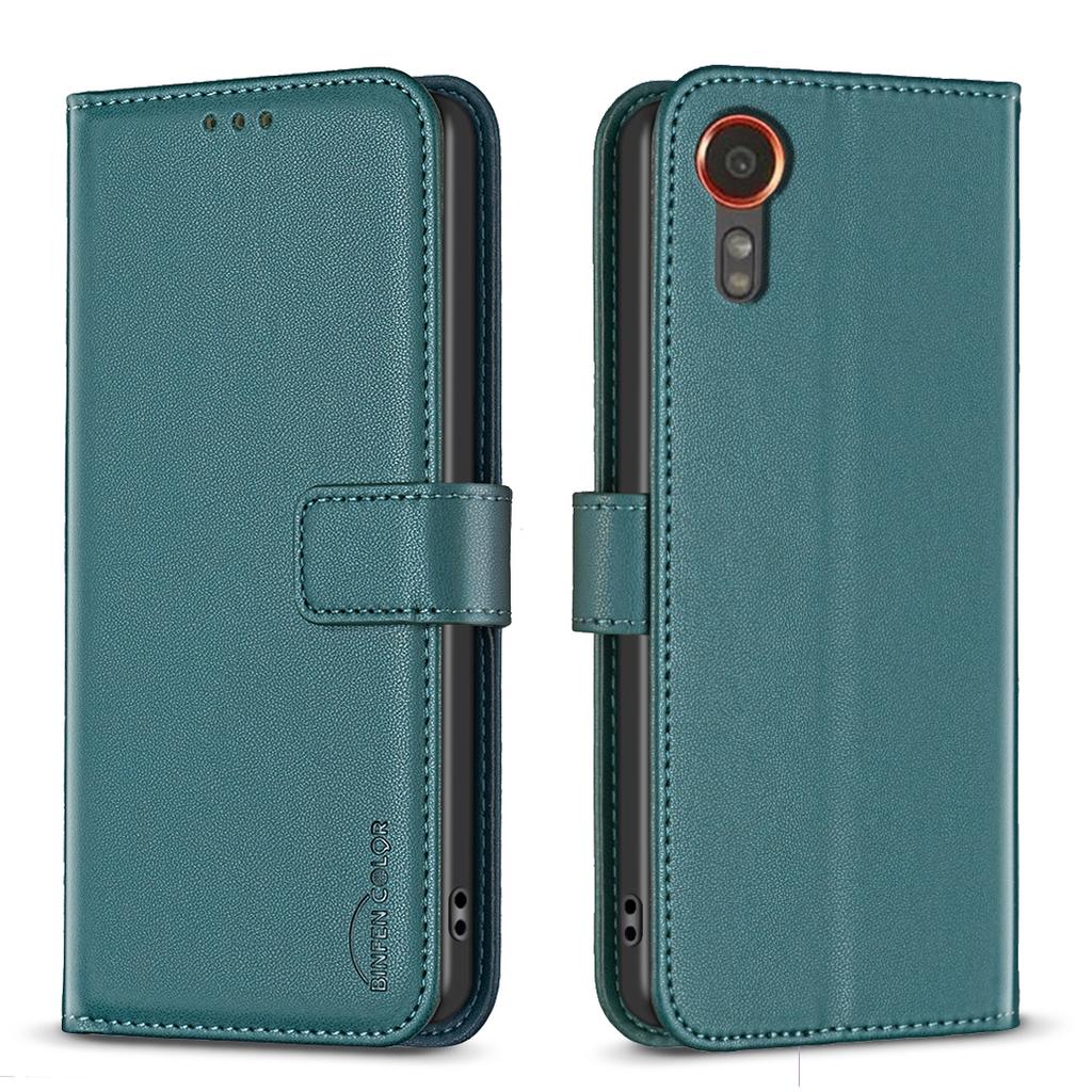 BINFEN COLOR BF17 Pre Samsung Galaxy Xcover7 Vyklápacie Kožené Puzdro Peňaženka Kryt na Telefón