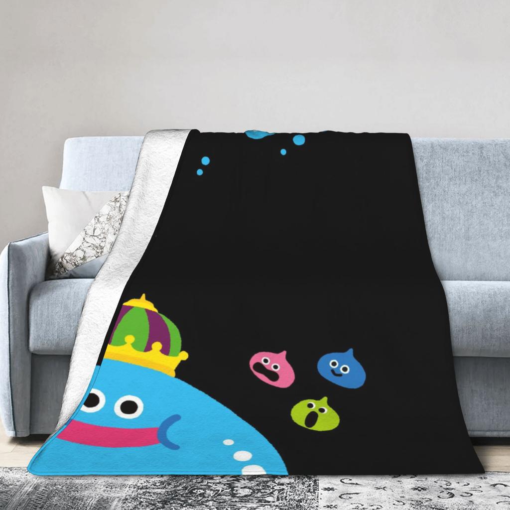 D-Dragon Quest Slimes Plush Blanket Children  Flannel Throw Blanket For Living Room Warm Soft Quality Bedspread Birthday Gift