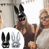 Festival Rabbit Face Mask with Elastic Headgears Realistic Rabbit Mask Rabbit Face Mask Costume for Adult Cosplays