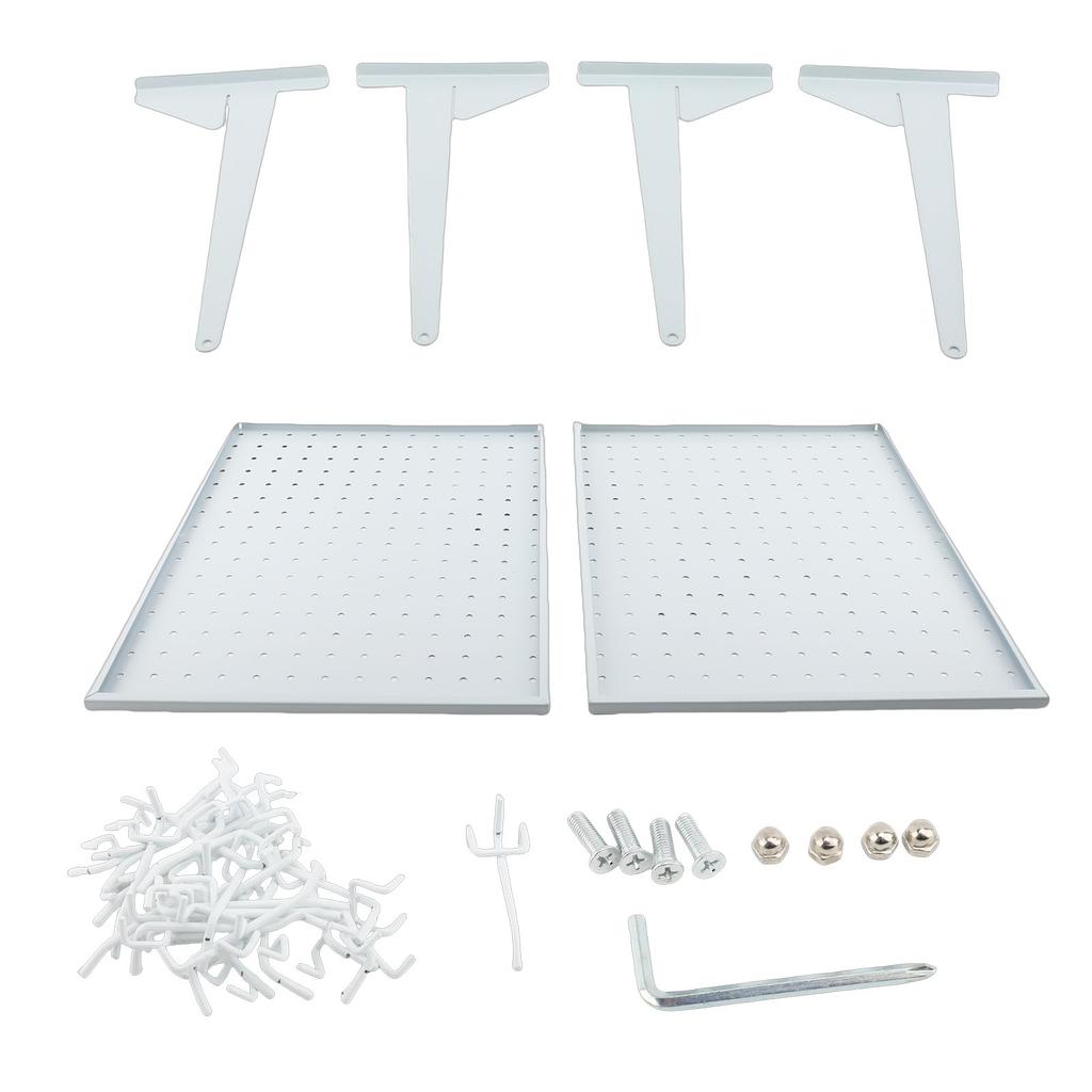 Metal Pegboard Kit 2 Panels Heavy Duty Pegboard Wall Garage Tool Storage with Hooks