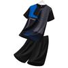 Ensemble de Sport en Soie Glacée pour Homme Été Col Rond Séchage Rapide Manches Courtes Coupe Ample Deux Pièces