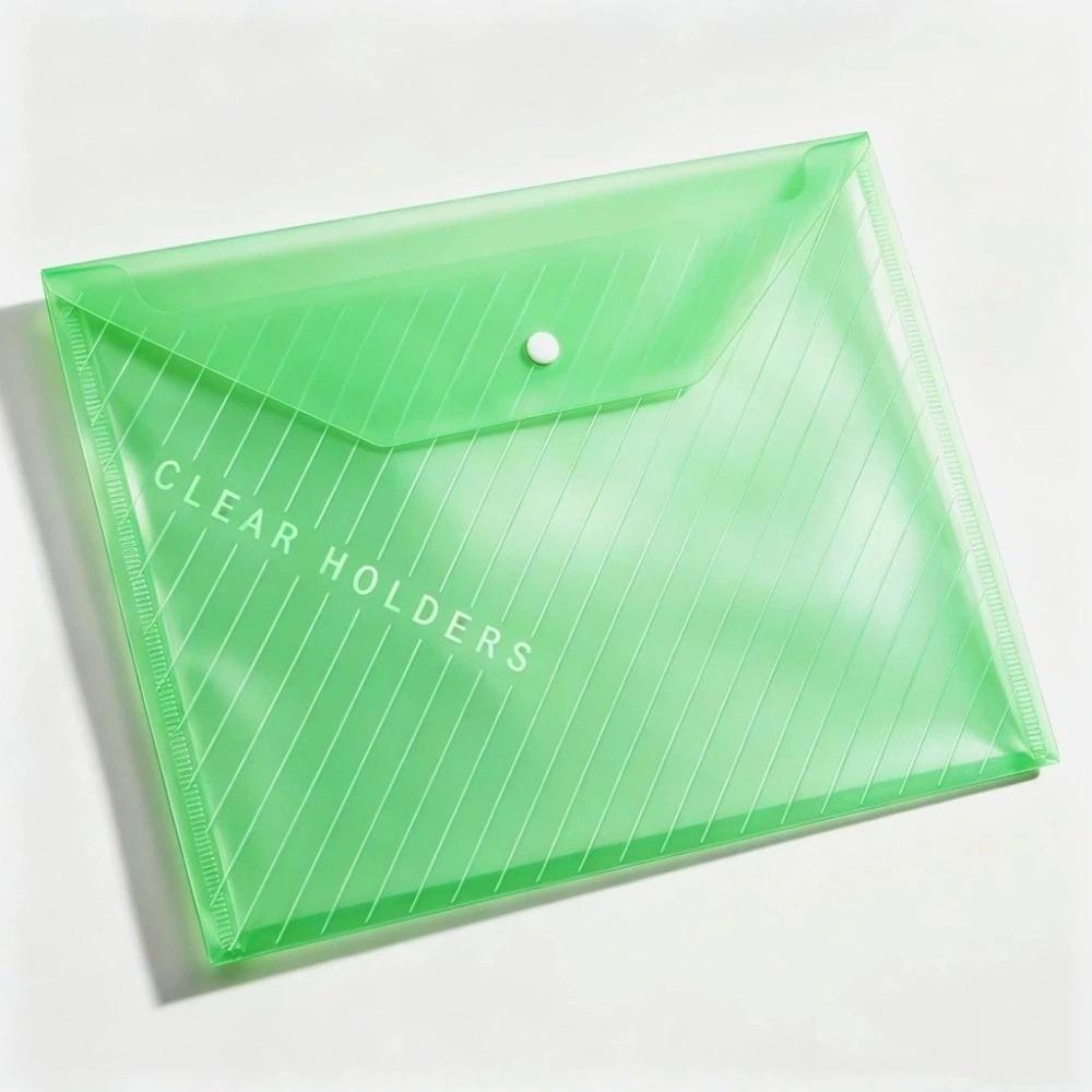 20 pcs Clear Plastic A4 File Folders Multi Color Exam Paper Storage Bag School Supplies