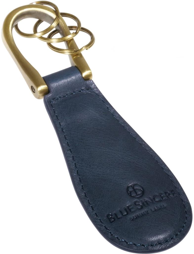 Supervised by Italian Leather Genuine Italian Portable with Key Leather Gift Box Included Tested In KTB1 [BLUE SINCERE] Shoehorn, Artisans, Leather,
