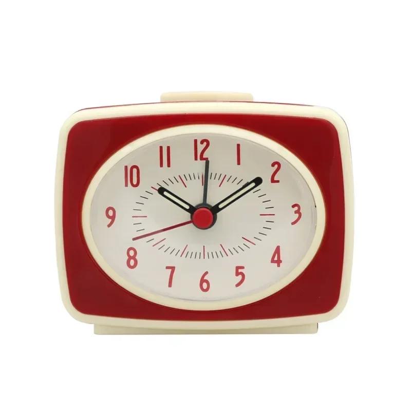 

Nordic Alarm Clock with Fluorescent Hands Glow in The Dark Battery-Powered Desktop Decoration Clock for Student Home Gifts