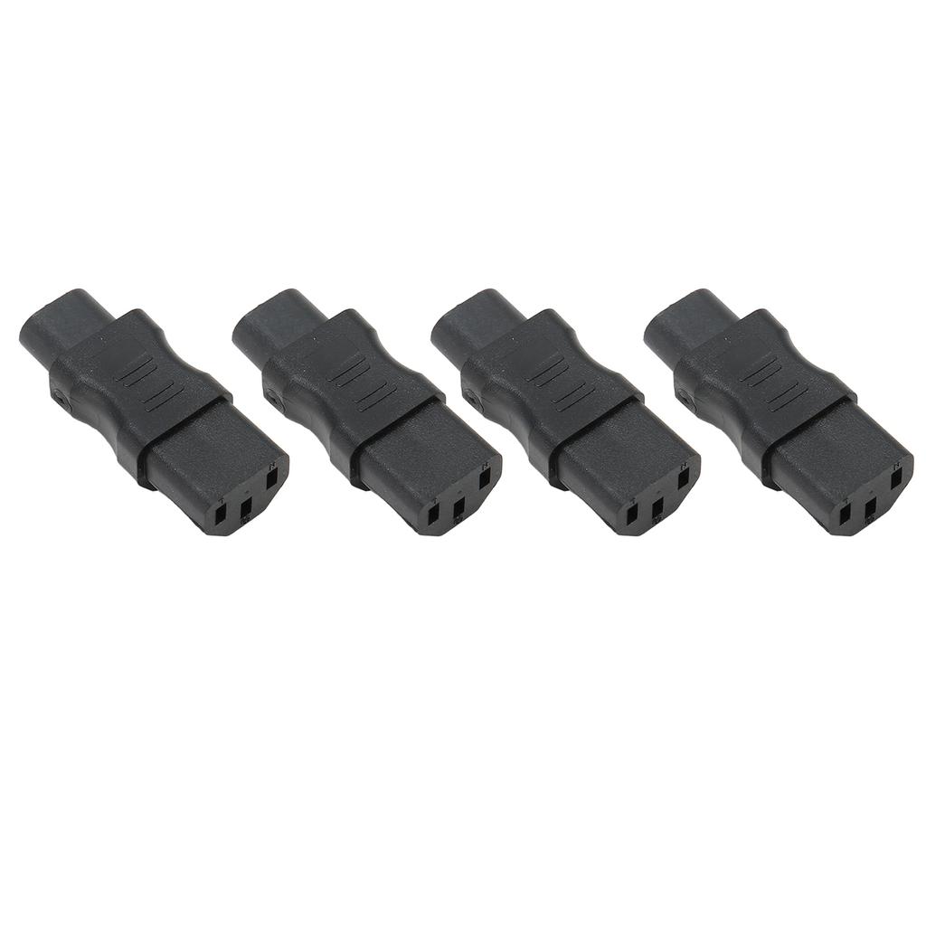 4PCS IEC320 C8 To C13 Power Cord Adapter PVC Housing IEC320 Power Plug Adapter for Laptop Ups Socket