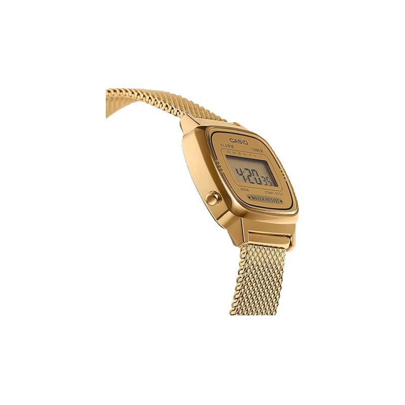 Casio YOUTH series-metal small squares, fashionable retro trend, business and leisure, classic small gold nuggets, LCD display waterproof, LA670WEMY-9