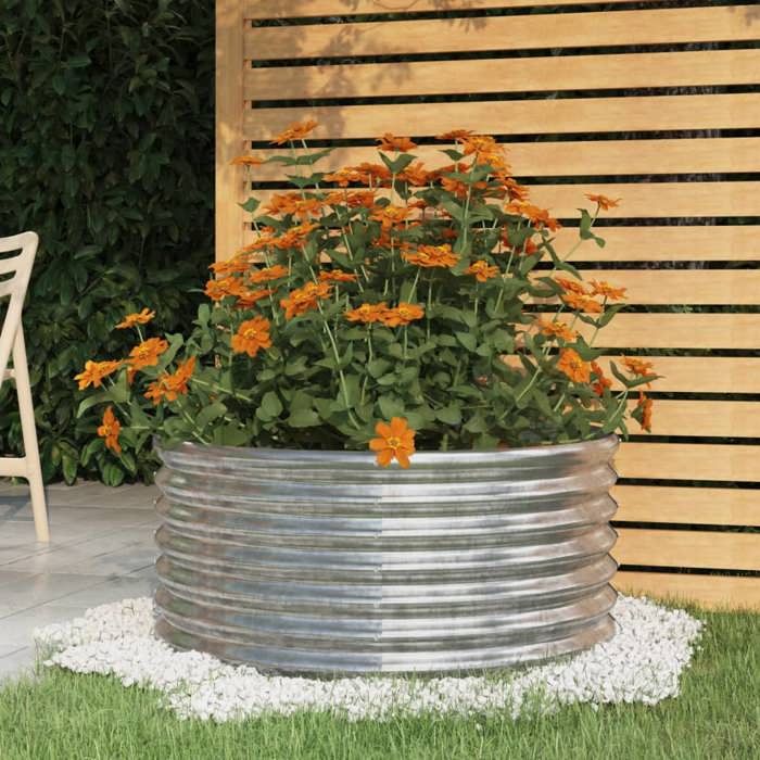 Jardinière de jardin - Maison Exclusive - Acier galvanisé - Ø80 cm - H36 cm