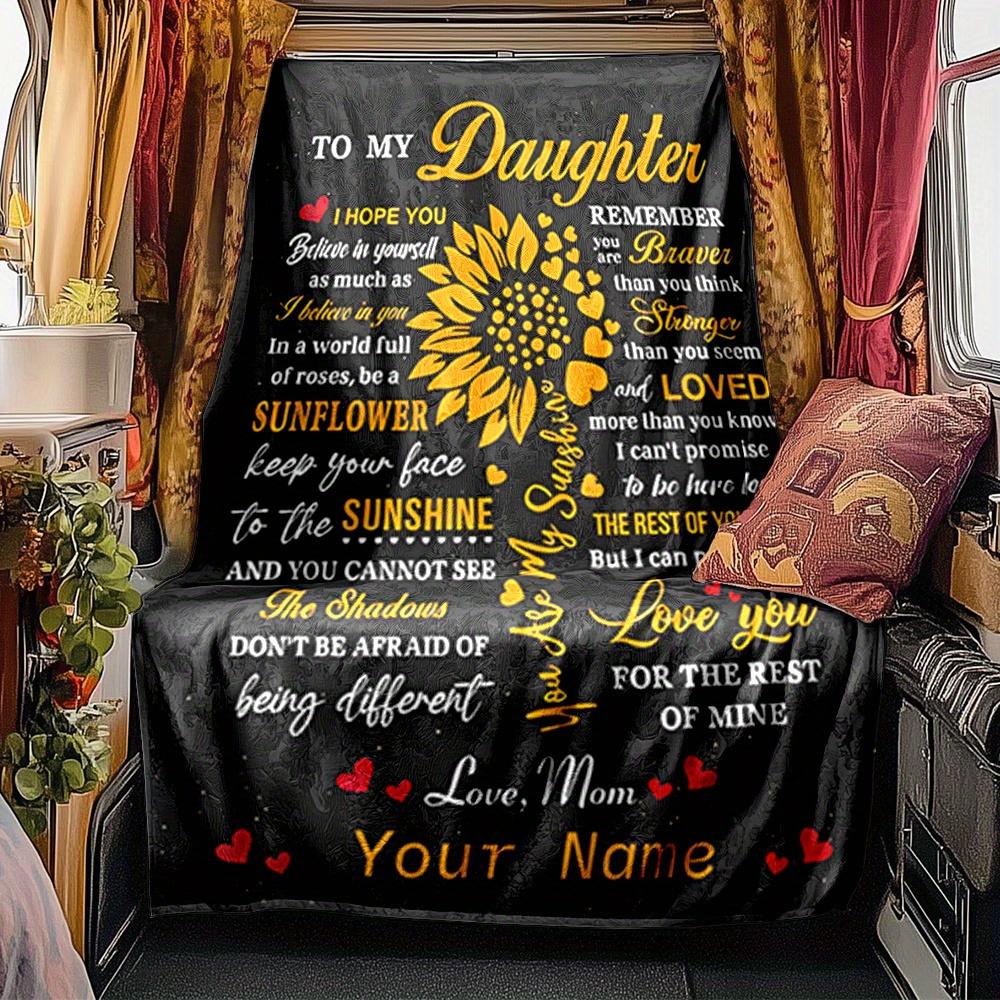 Sunflower Blanket Personalized Name Soft Comfortable Stylish Blanket Car Blanket Perfect For Travel Camping Outdoor Home Suitable For All Seasons