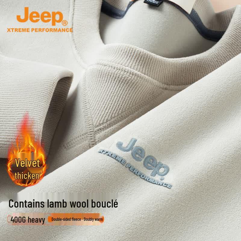 JEEP Men s Heavyweight Fleece Lined Merino Wool Blend Sweatshirt L