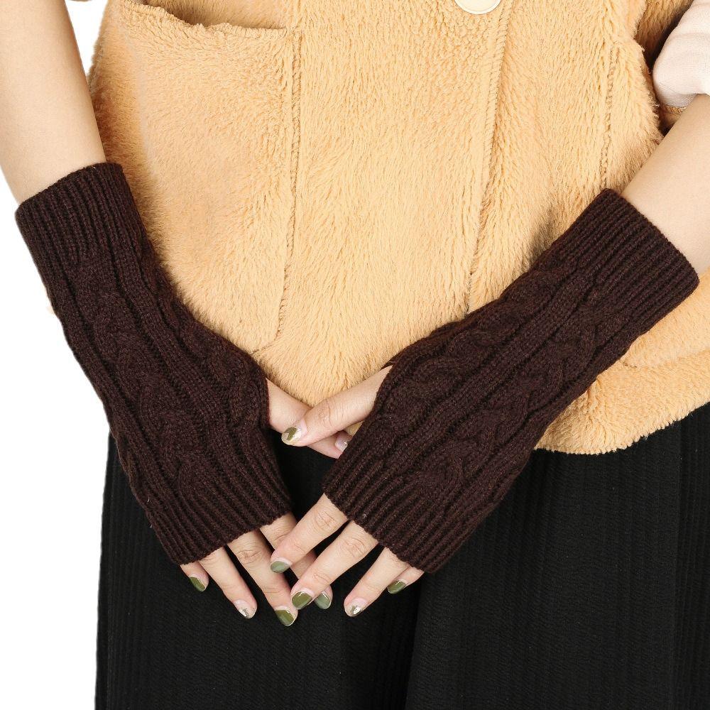 Twists Gloves Knitted Gloves  Half Finger Gloves Fashion Wool Gloves  Outdoor