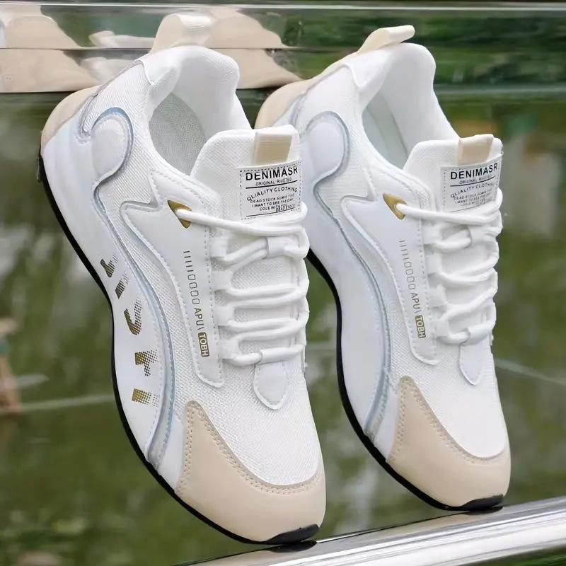 Breathable mesh men's shoes casual color matching sports shoes simple and fashionable low-top height increase handsome