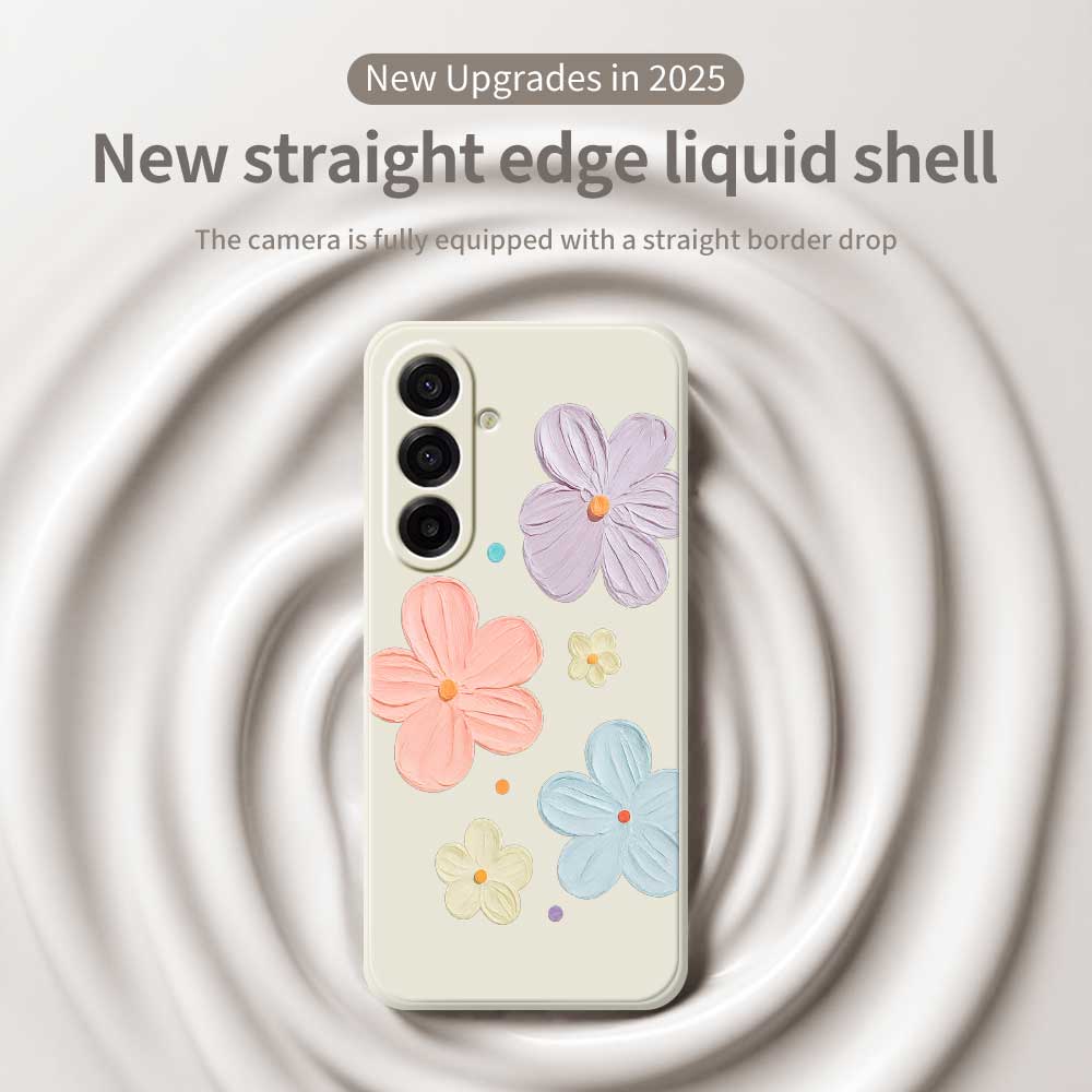 For Samsung Galaxy A17 5G Case Four Color Flowers Pattern Printing Straight Edge TPU Phone Back Cover