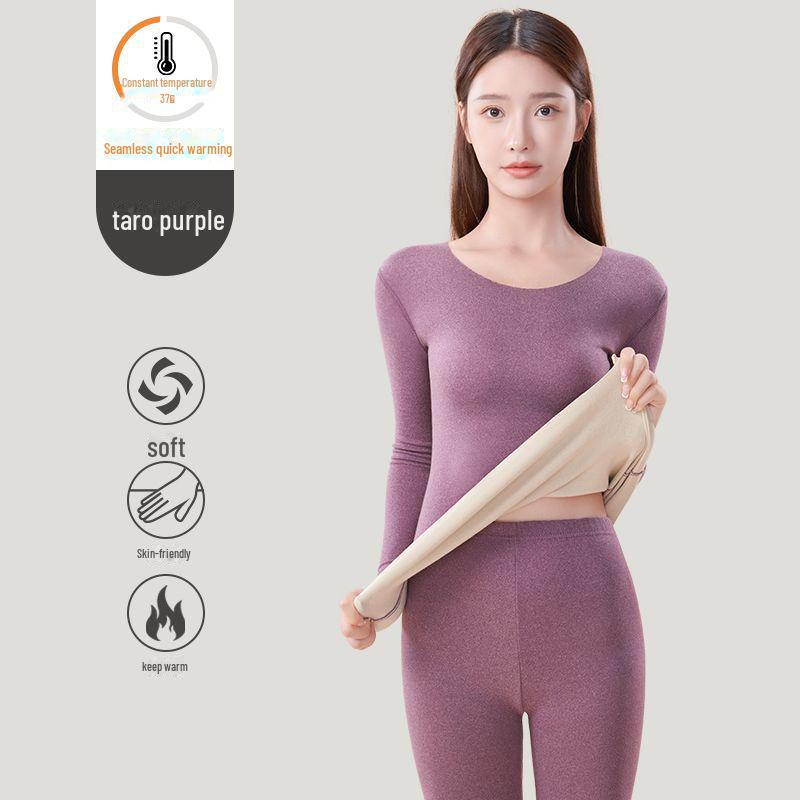 

Комплект женского термобелья: Подкладка из бархата, бесшовный верх и низ, сохраняющий тепло, для осени/зимы Single Set; 2XL