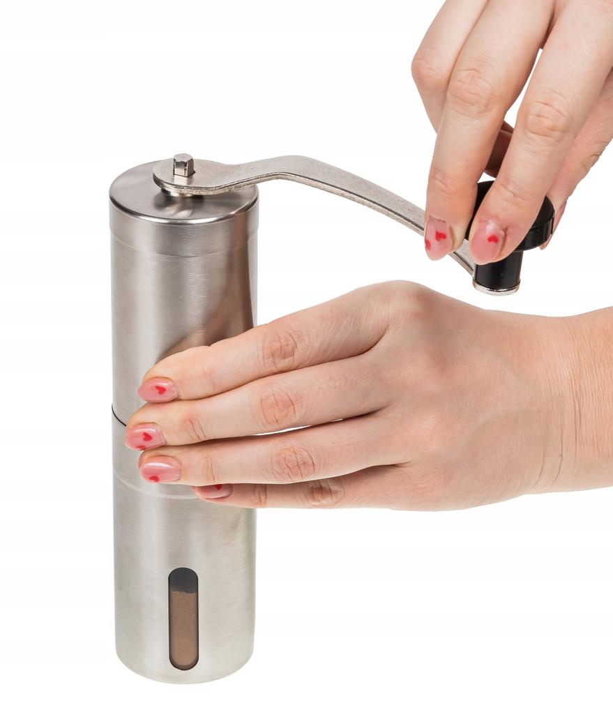 Manual Grinder for Coffee, Pepper, Coarse Grains, Steel, Modern Loft Design