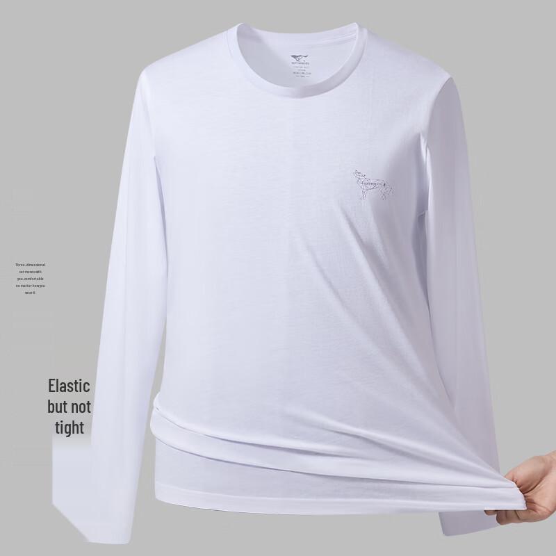 SEPTWOLVES Men's Geometric Wolf Print 100% Cotton Long Sleeve T-Shirt